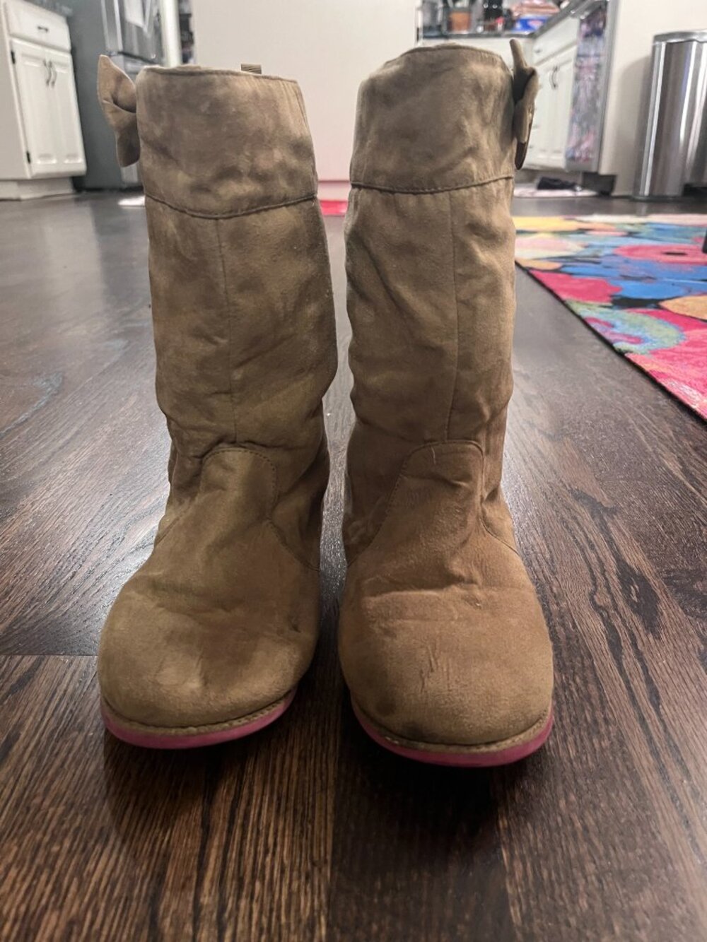 Crazy 8 Girls' Brown Faux-Suede Slouch Boots Size 2